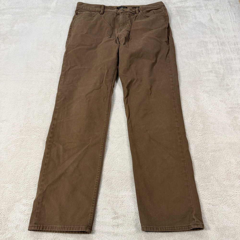 Banana Republic Traveler Pants Mens 36x34 Brown Slim Fit 5-Pocket Chino Stretch
